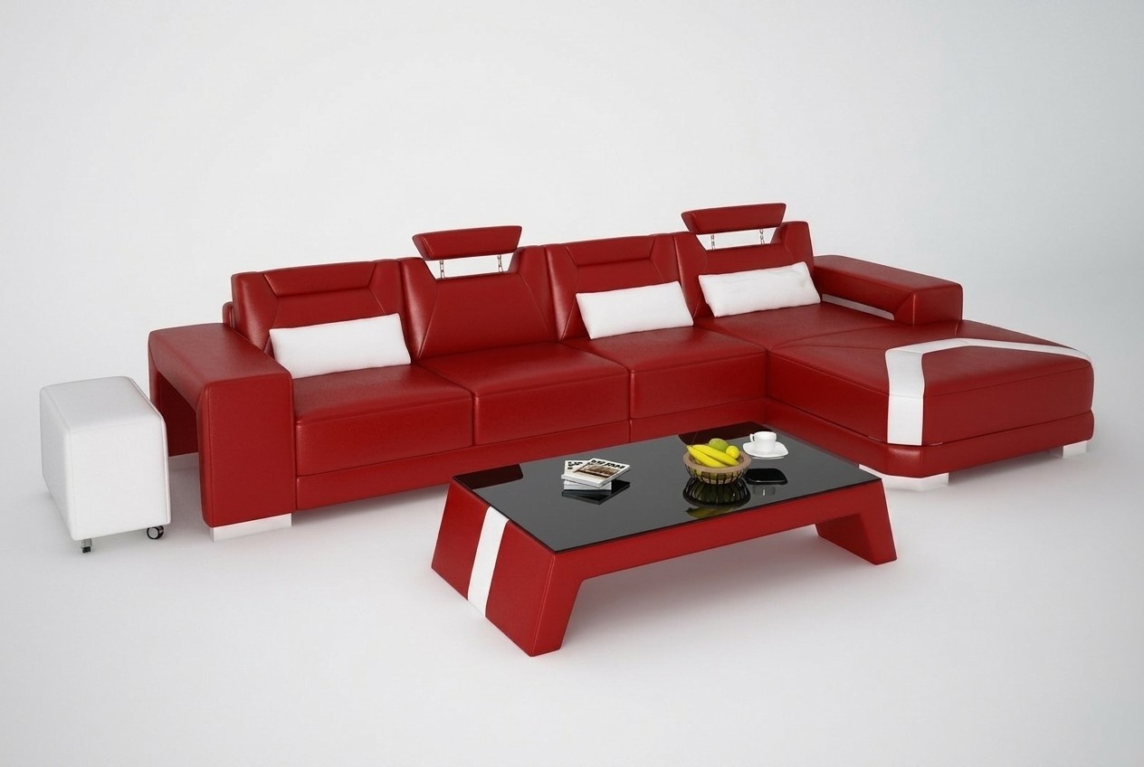 Garnitur Möbel Wohnzimmer Komplett Set 3tlg. Ecksofa Sofa Hocker Tisch