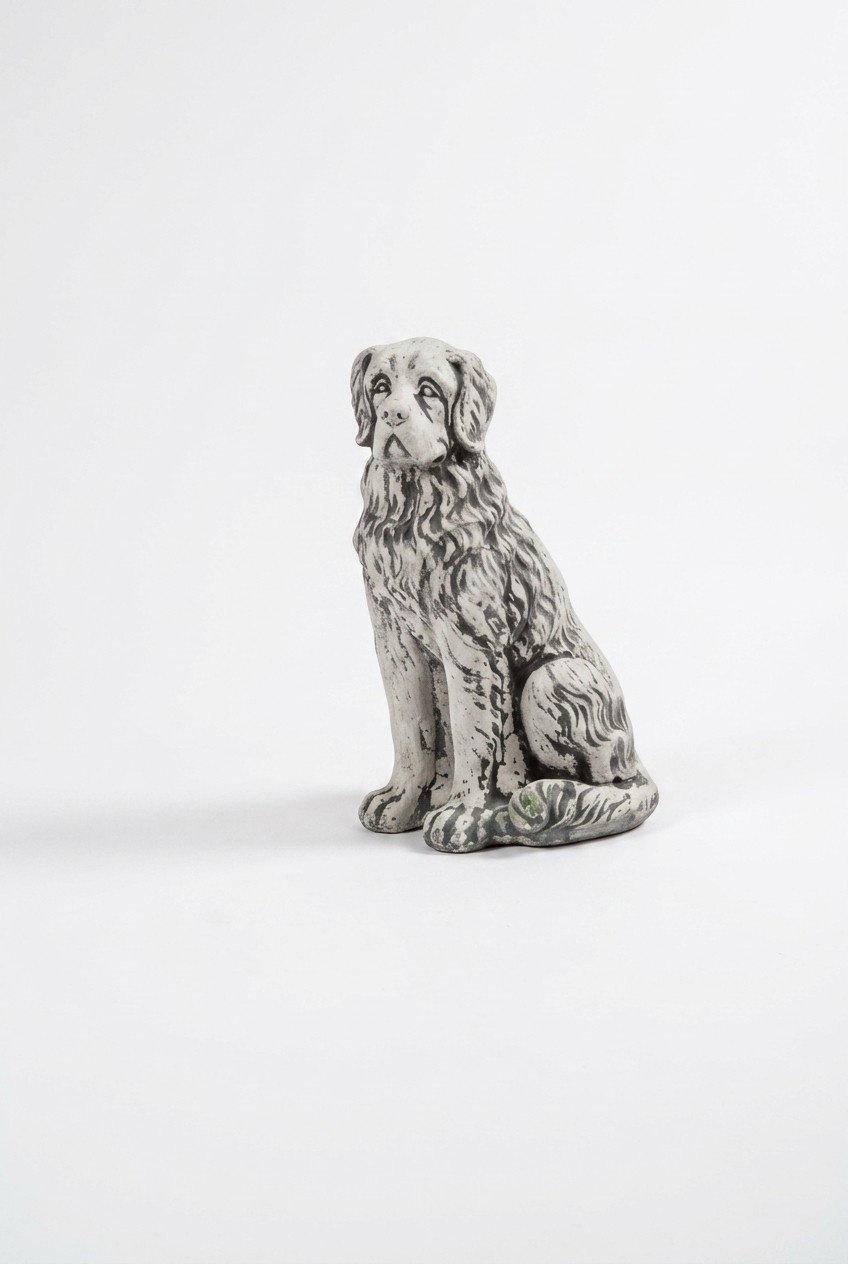 Garten Dekoration Hund Statue Skulptur Figuren Grau Skulpturen Designer