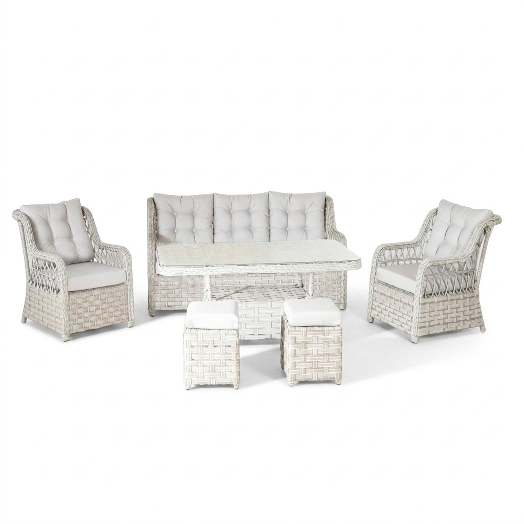 Gartenmöbel Sofagarnitur Tisch Hocker Sessel Veranda Sitzgruppen Esstisch Sofa