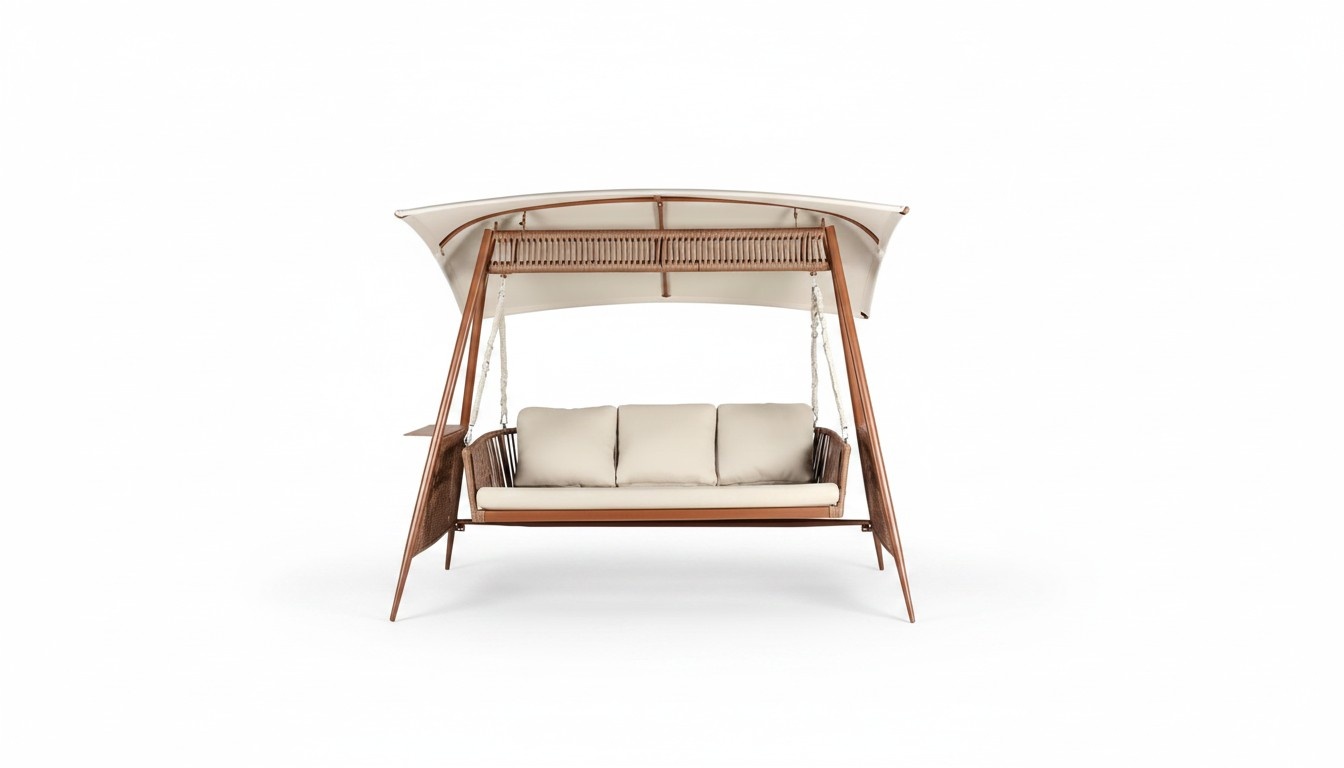 Gartenschaukel Hochwertig Braun Outdoor Robuste Edle Schaukel Designer Möbel