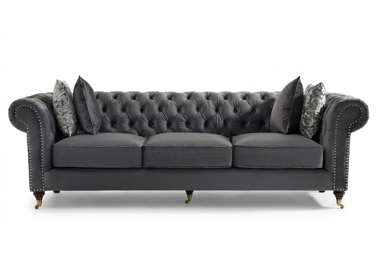 Gemütliche Couch - Klassische Chesterfield Sofa Polster Lümmel