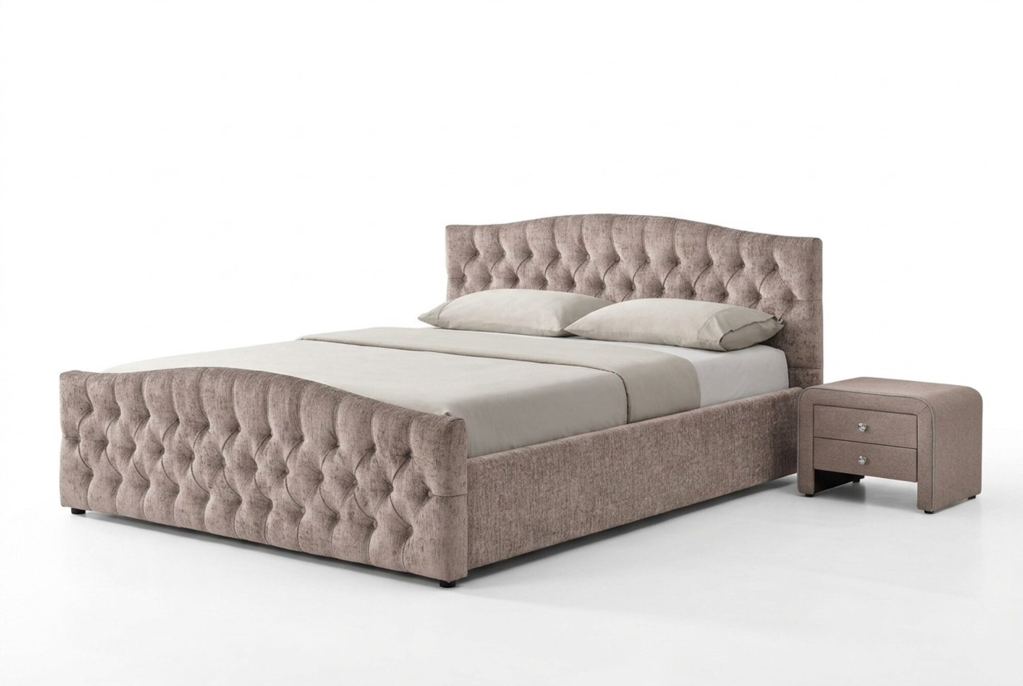 Gepolstertes Designer Bett Leder Textil Polster Betten 180x200cm Schlafzimmer