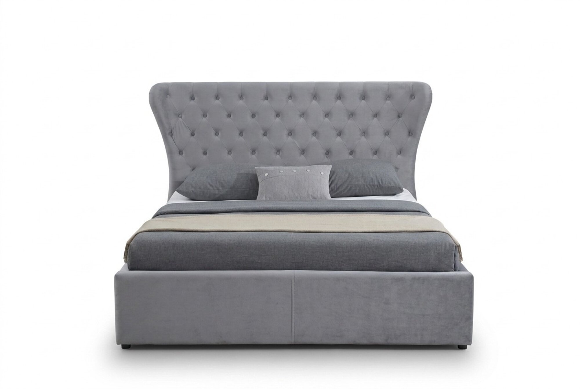 Gepolstertes Designer Bett Textil Leder Polster Betten 180x200cm Schlafzimmer