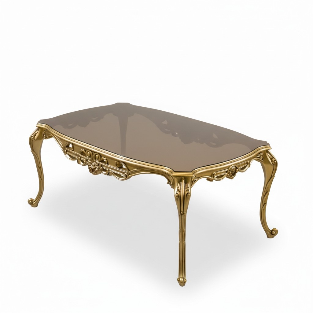 Goldener Couchtisch Beistelltisch Kaffeetisch Design Tisch Wohnzimmer