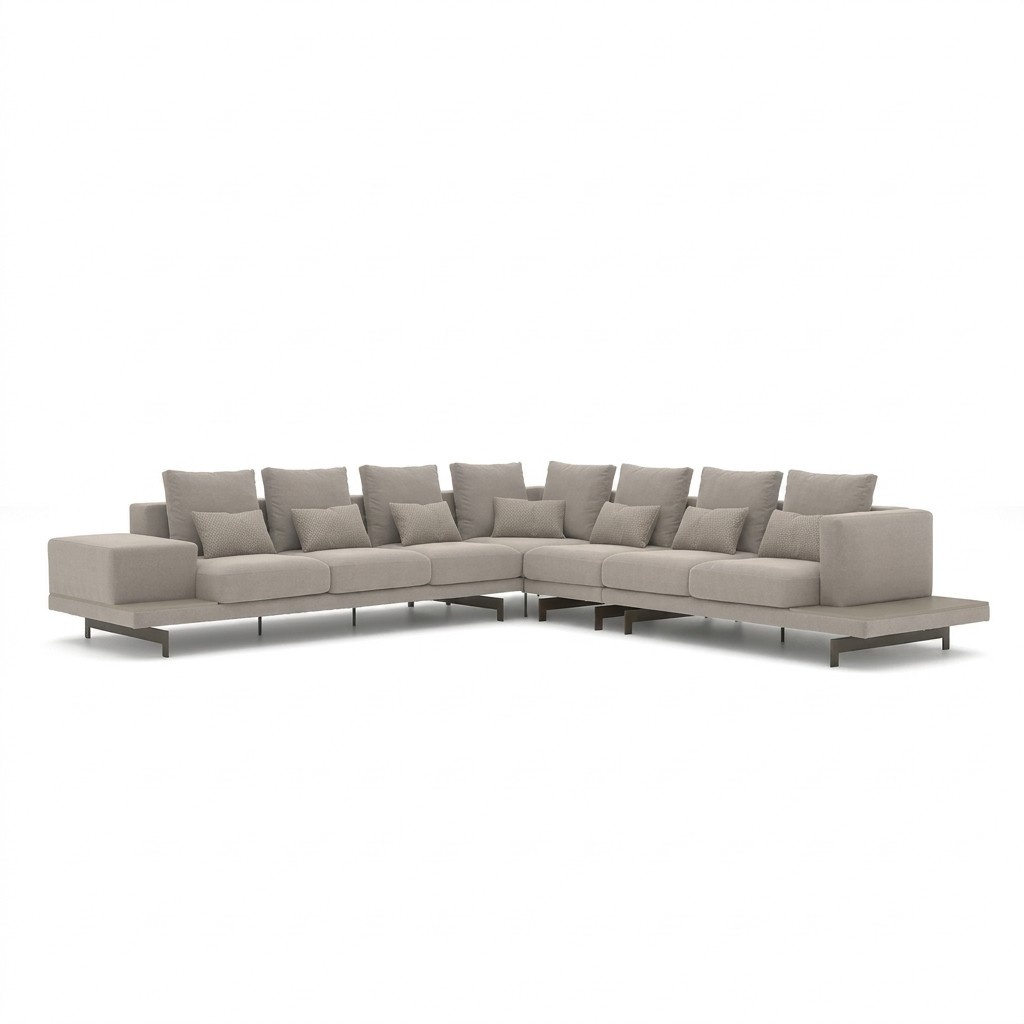 Grau Designer Sofa Couch Polster Ecksofa Polstermöbel Wohnzimmer