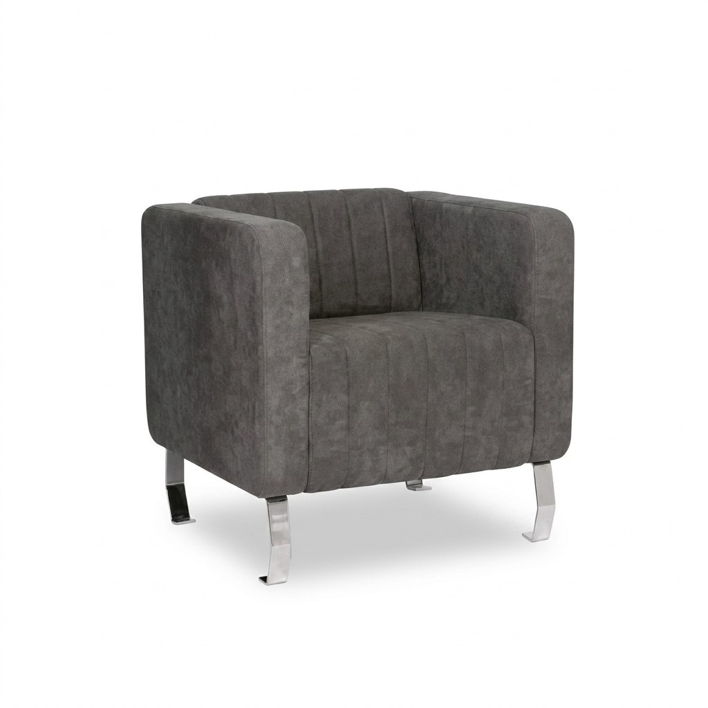Grau Sessel Modern Design Möbel Arbeitszimmer Neu Büro Textil
