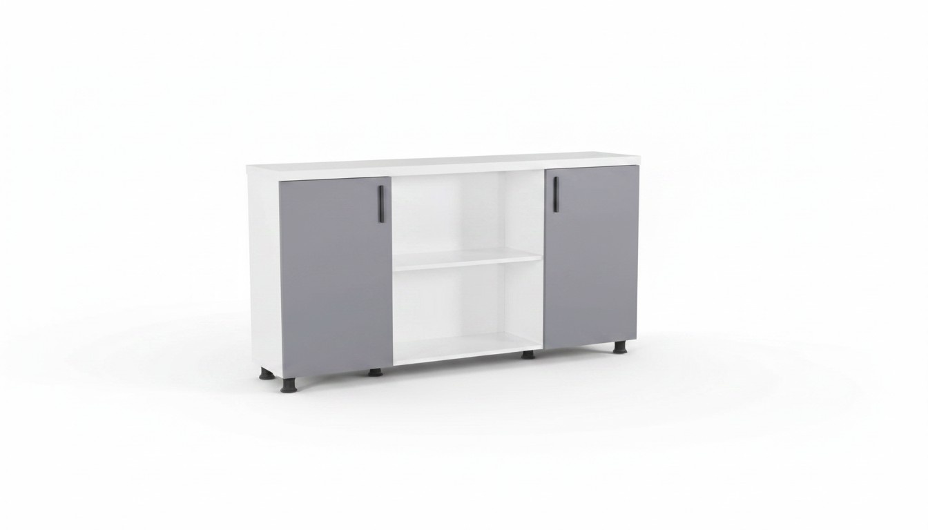 Grau-Weißer Aktenschrank Luxuriöses Büro Sideboard Rechteckige Kommode