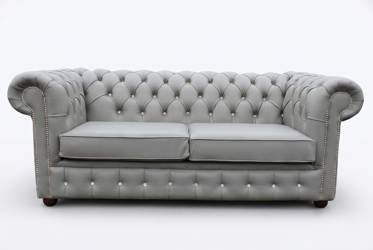 Graue Chesterfield Couch Büro Sofa Emfpangs Couchen Leder Textil