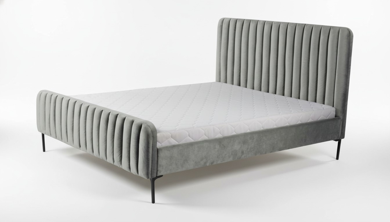 Graue Doppel Schlafzimmer Möbel Design elegant Stoff Hotel Einrichtung