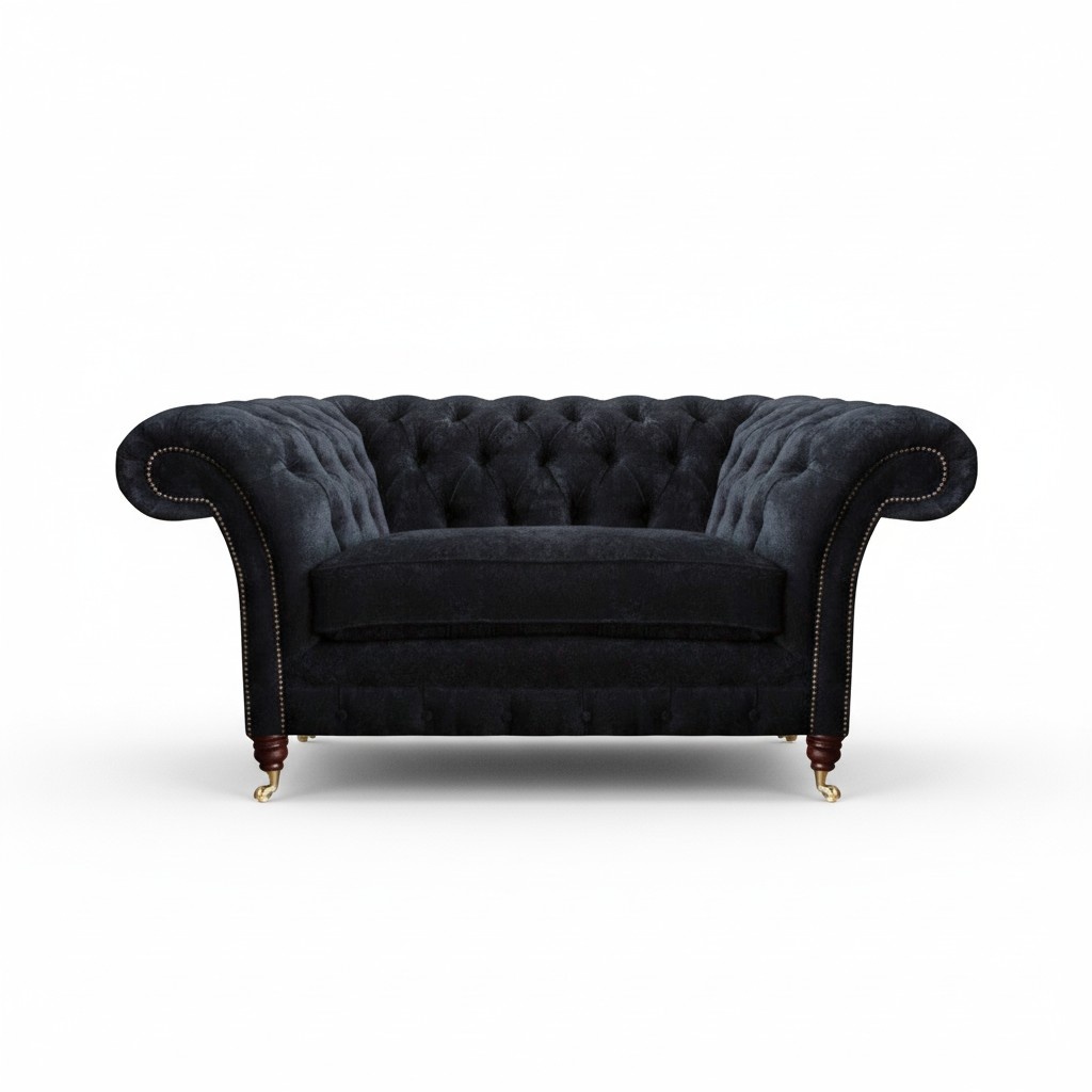 Grauer Chesterfield Polstersessel Designer Wohnzimmer Textilsessel Neu