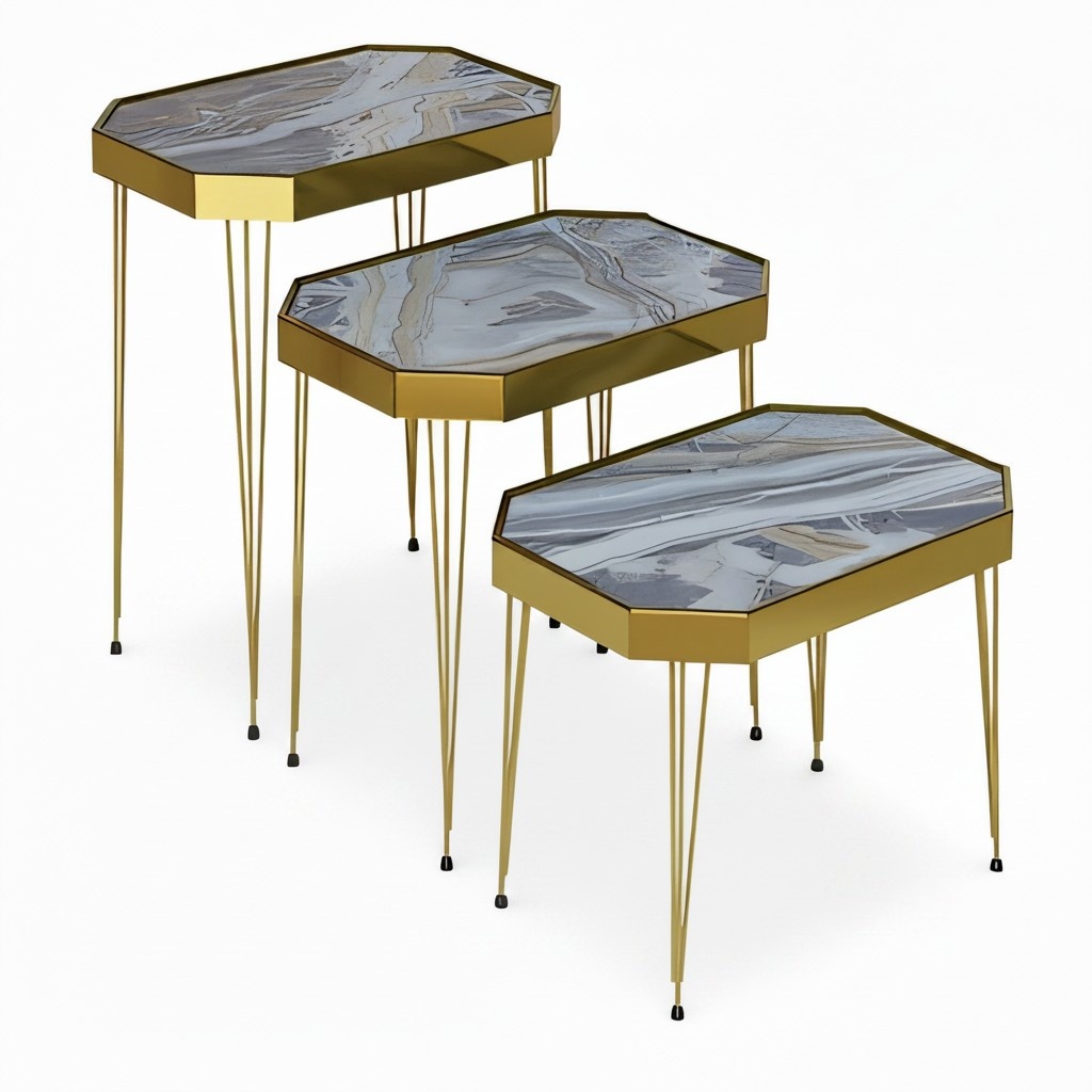 Grauer Holz Beistelltisch modern elegant