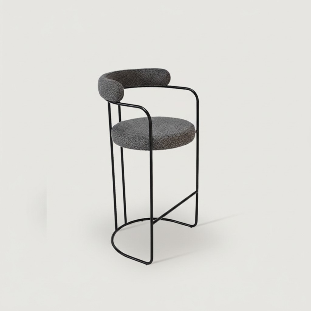 Grauer Luxus Edelstahl Barhocker Designer Bar Möbel Stuhl Hocker Gestell