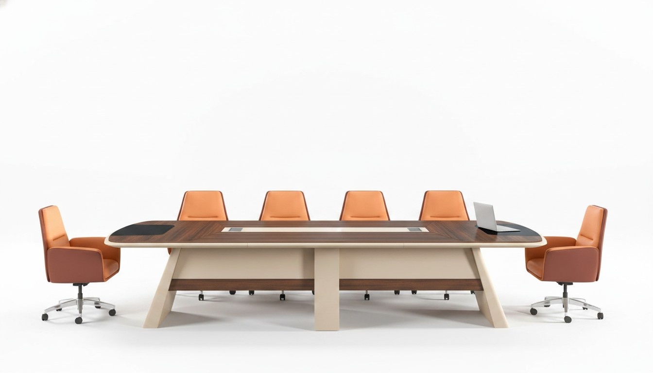 Groß Konferenztisch Bürotisch Arbeitstisch Schreibtisch Holz Braun