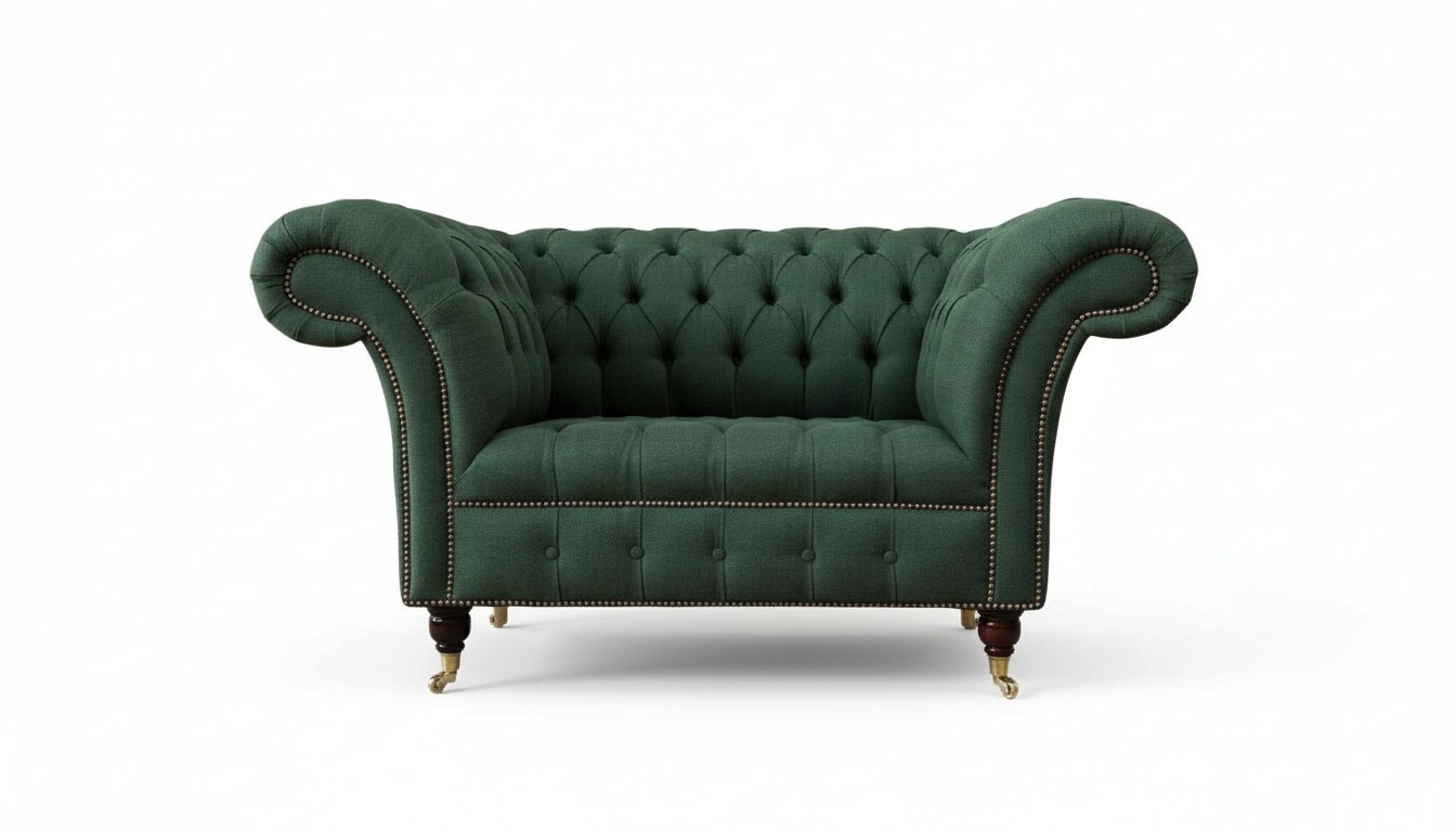 Grüner Sessel Sofa Couch Polster Luxus Klassische Textil Couchen Neu
