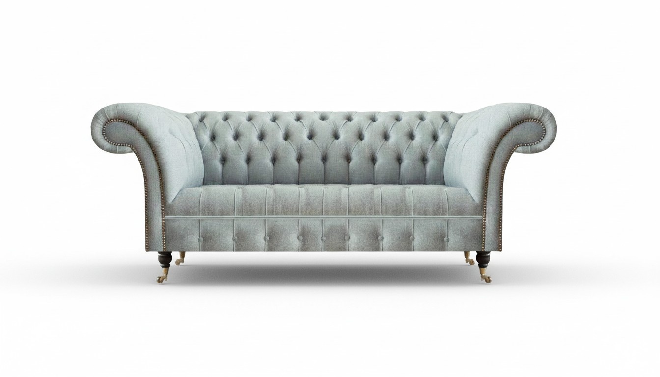 Hellgraue Chesterfield Polstermöbel Wohnzimmer 3-Sitzer Couch Edle Möbel
