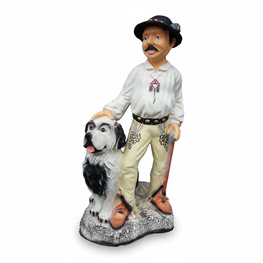 Hirte mit Hund Deko Figur Statue Skulptur 100 cm Figuren Statuen Skulpturen