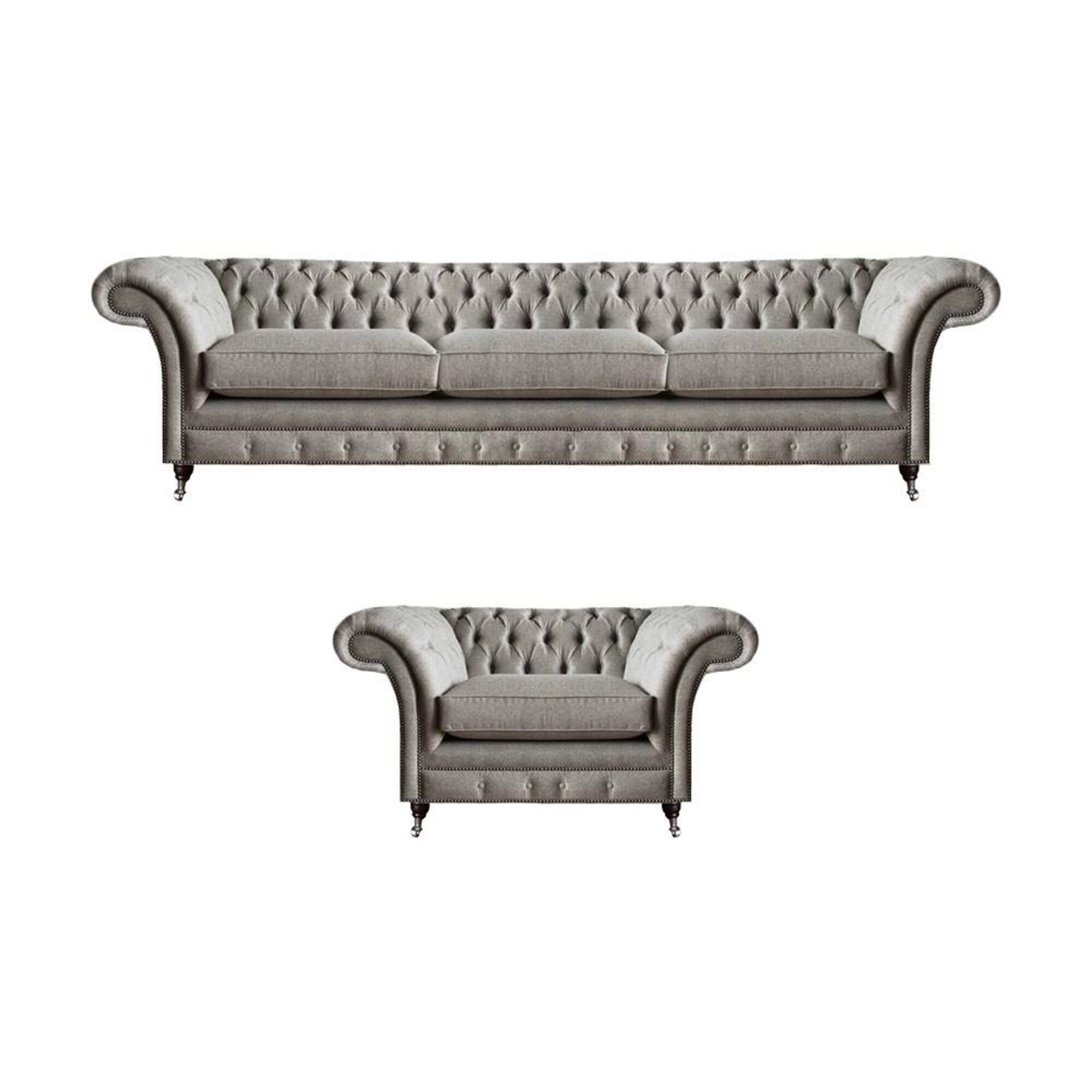 Wohnzimmer Set 2tlg Sofa Dreisitze Sitzmöbel Sessel Design Chesterfield