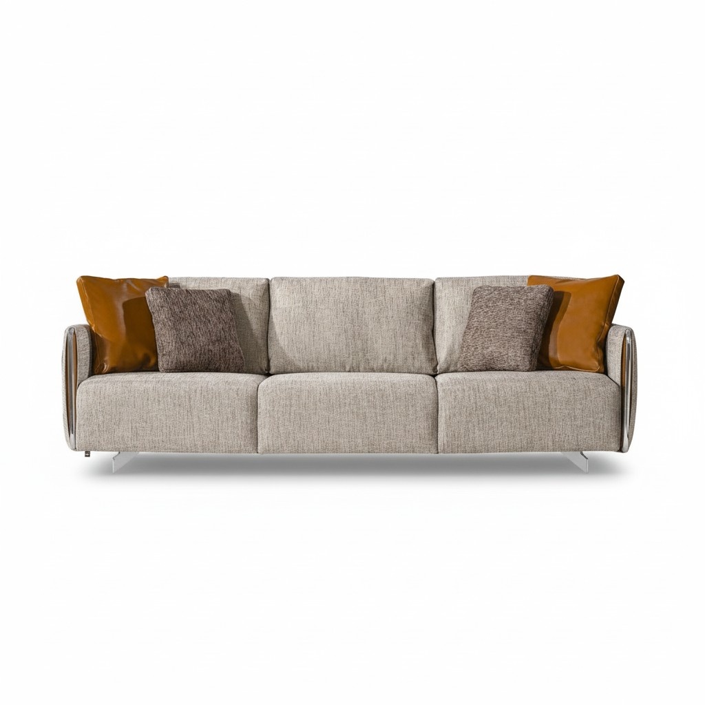 Hochwertig Sofa 4 Sitzer Farbe Grau Wohnzimmer Design Stil Möbel Moderne