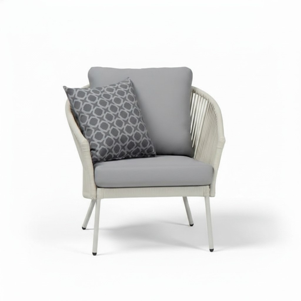 Hochwertig Terrasse Sessel Grau Luxus Modern Sessel stilvoll Rattan Stil