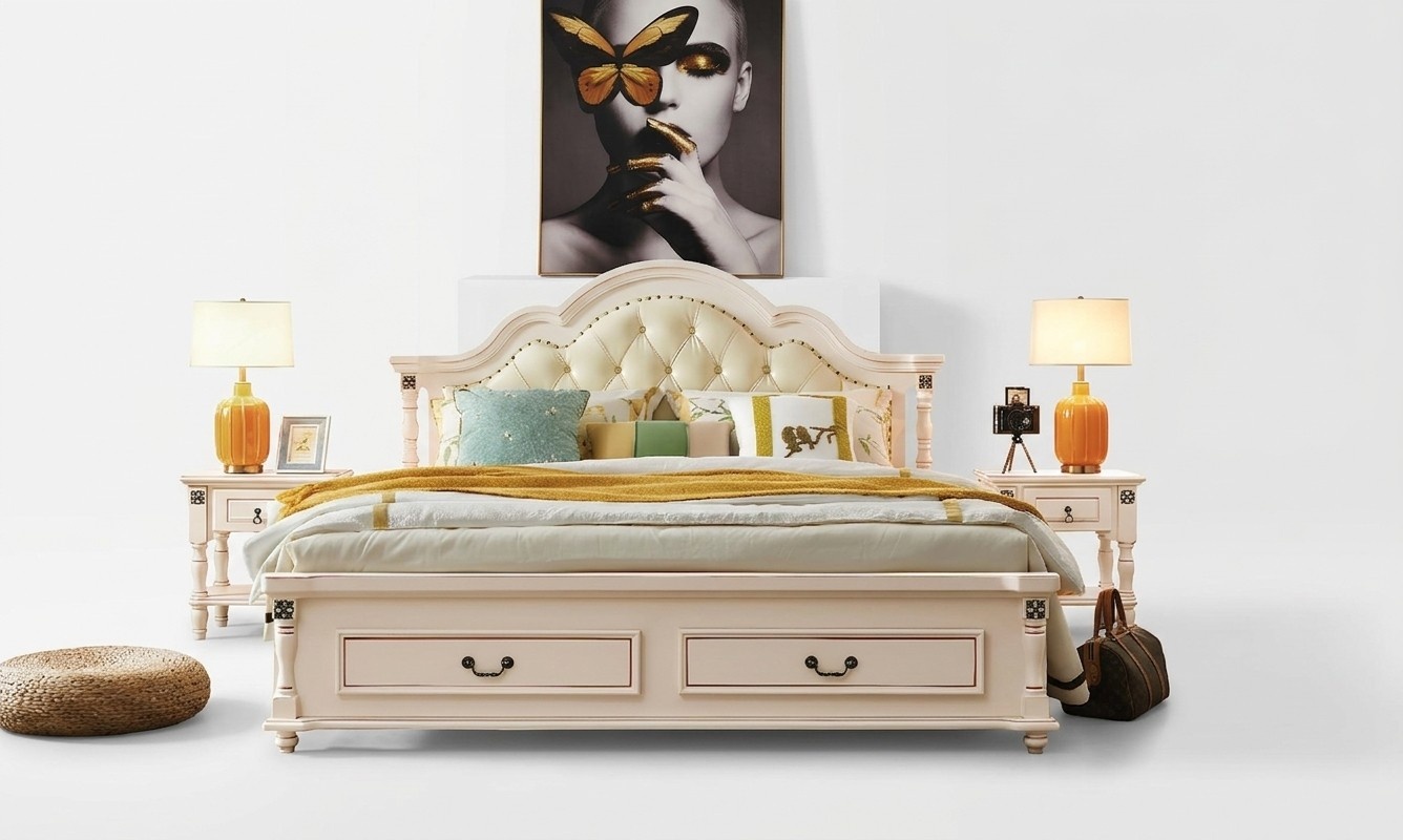 Holzbett Bett Design Luxus Doppel Hotel Betten Schlafzimmer 180x200 cm
