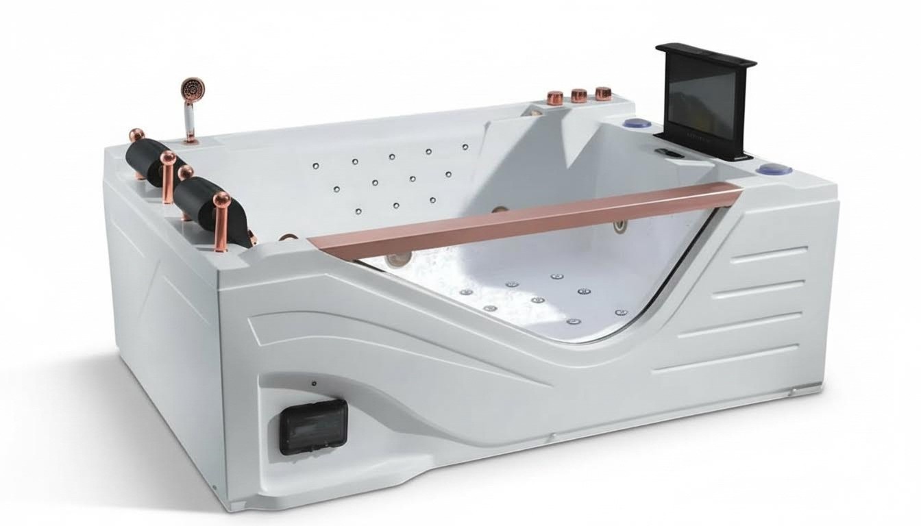 Hydromassagewanne Whirlwanne Whirlpool Blubberbad Spa-Bad Sprudelbad 195x130 cm