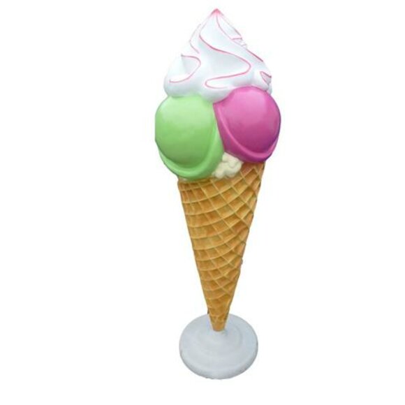 Skulptur Ente mit Eis Werbung Eisdiele Figuren Karikatur Statuen Aufsteller