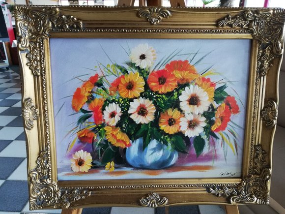 Ölbild Handgemalt Gemälde Bilder Blumen Bild Ölbild Leinwand