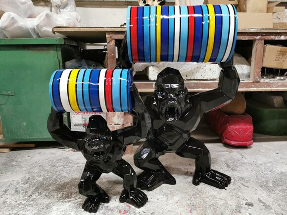Designer Statue Moderne Figur Figuren Statuen Dekoration Gorilla Garten Neu