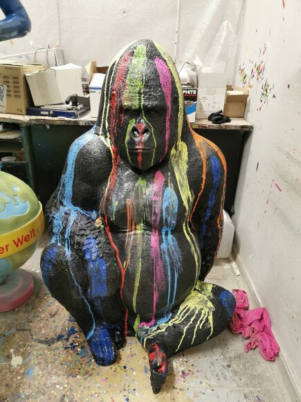 Figuren Statuen Dekoration Deko Gorilla Garten Designer Neu Figur Statue