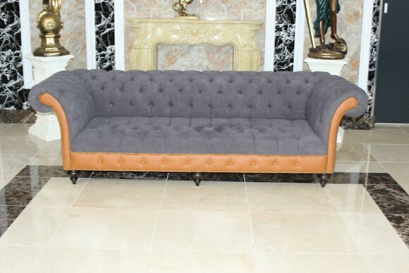 Chesterfield Couch Polster Sofas Klassische Textil Sofa 4 Sitzer Couchen Sofort
