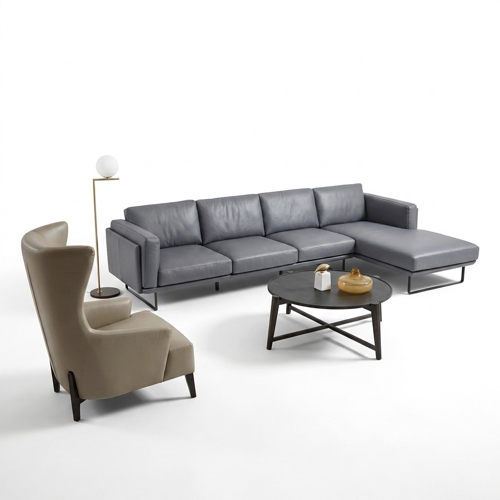 Italienische Designer Möbel Eck Sofa Couch Polster Sitz Garnitur Leder