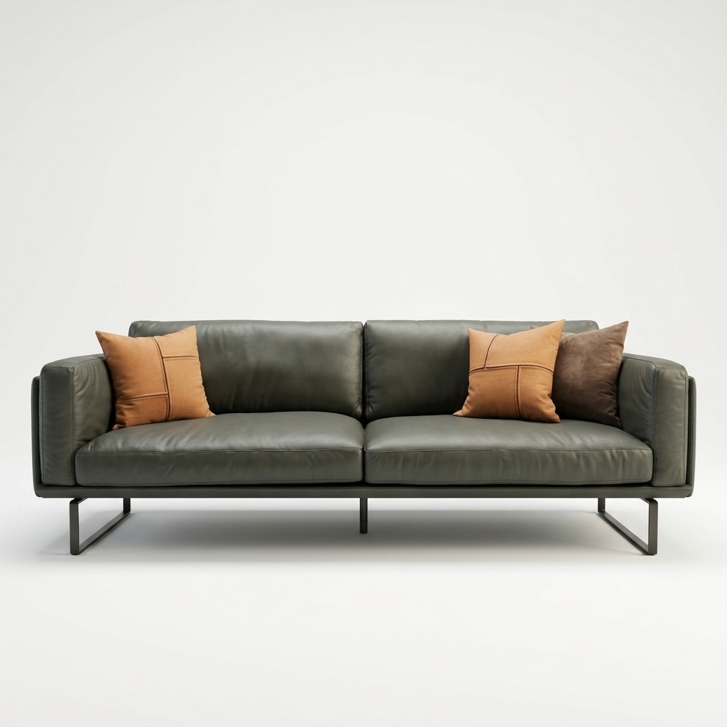 Italienische Designer Möbel Hochwertige Dreisitzer Couch Polster Leder