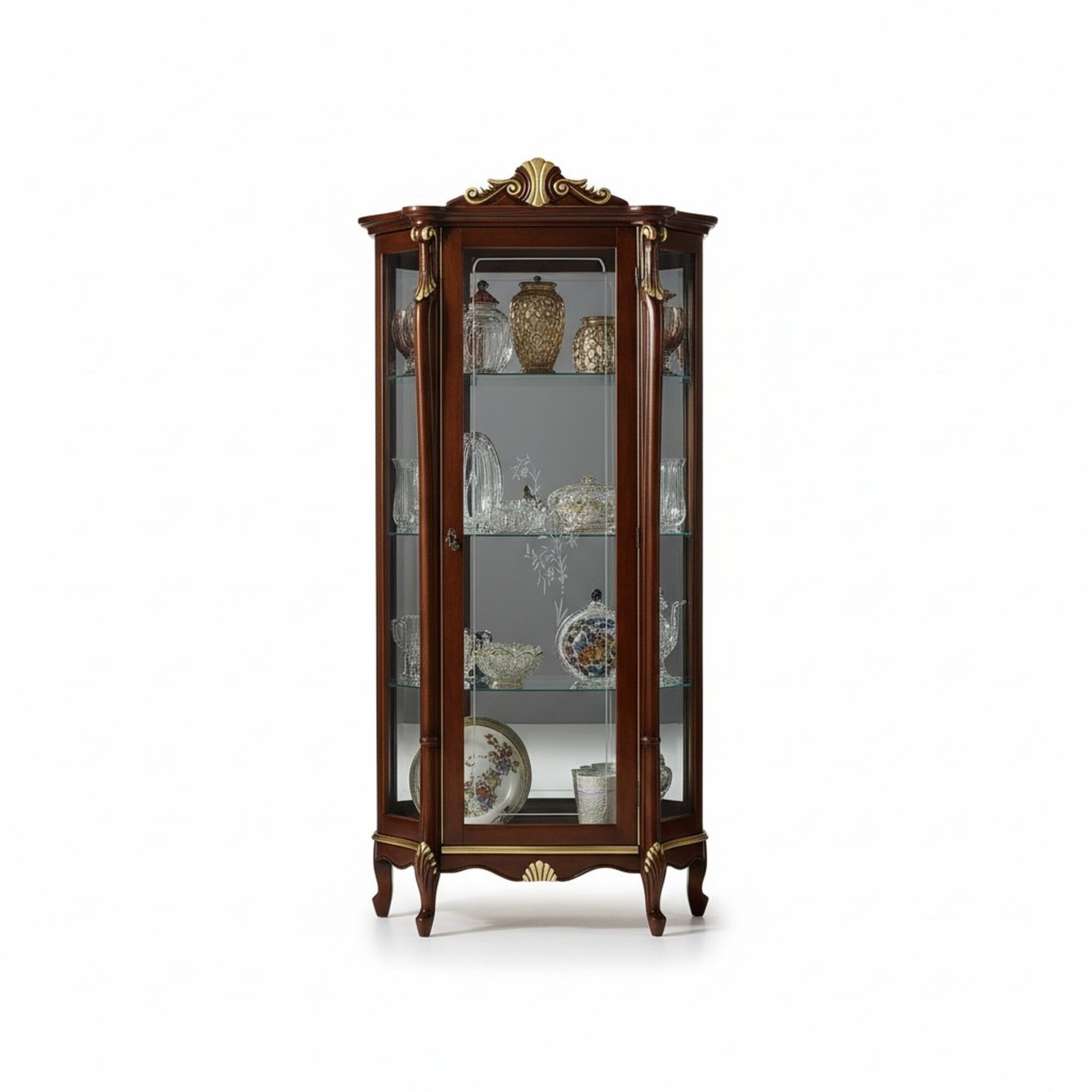 Italienische Möbel Holz Klassische Stil Design Vitrine Schrank Regal Schränke
