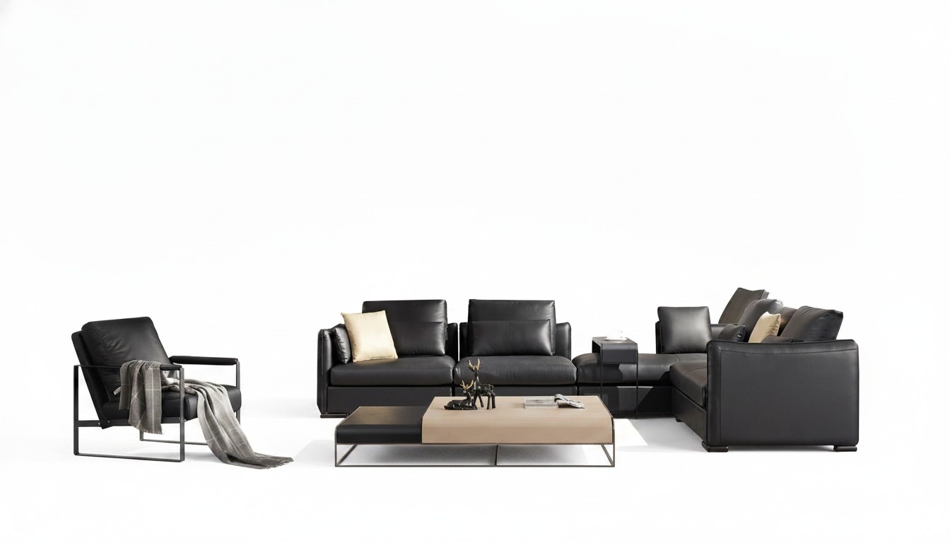 Italienische Möbel Sitz Leder Wohn Zimmer Couchen Sofa Garnitur
