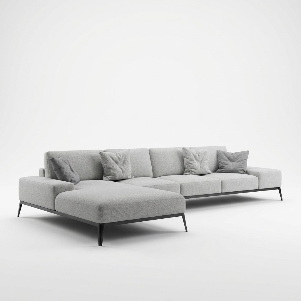 Italienische Polster Sitz Ecke Leder Couch Moderne Garnitur Wohnlandschaft
