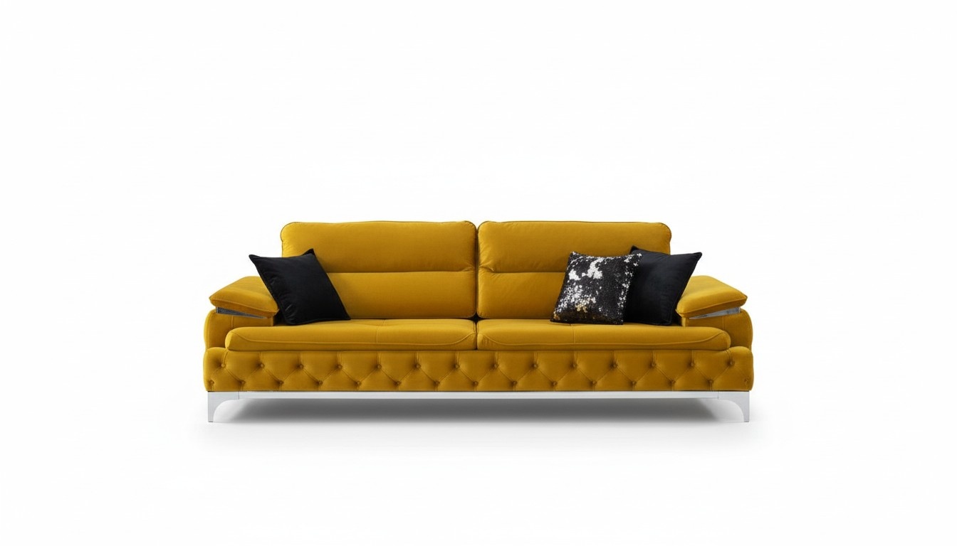 Italienischer Stil Modern Dreisitzer Sofa Wohnlandschaft Textilsofa 3 Sitzer Neu