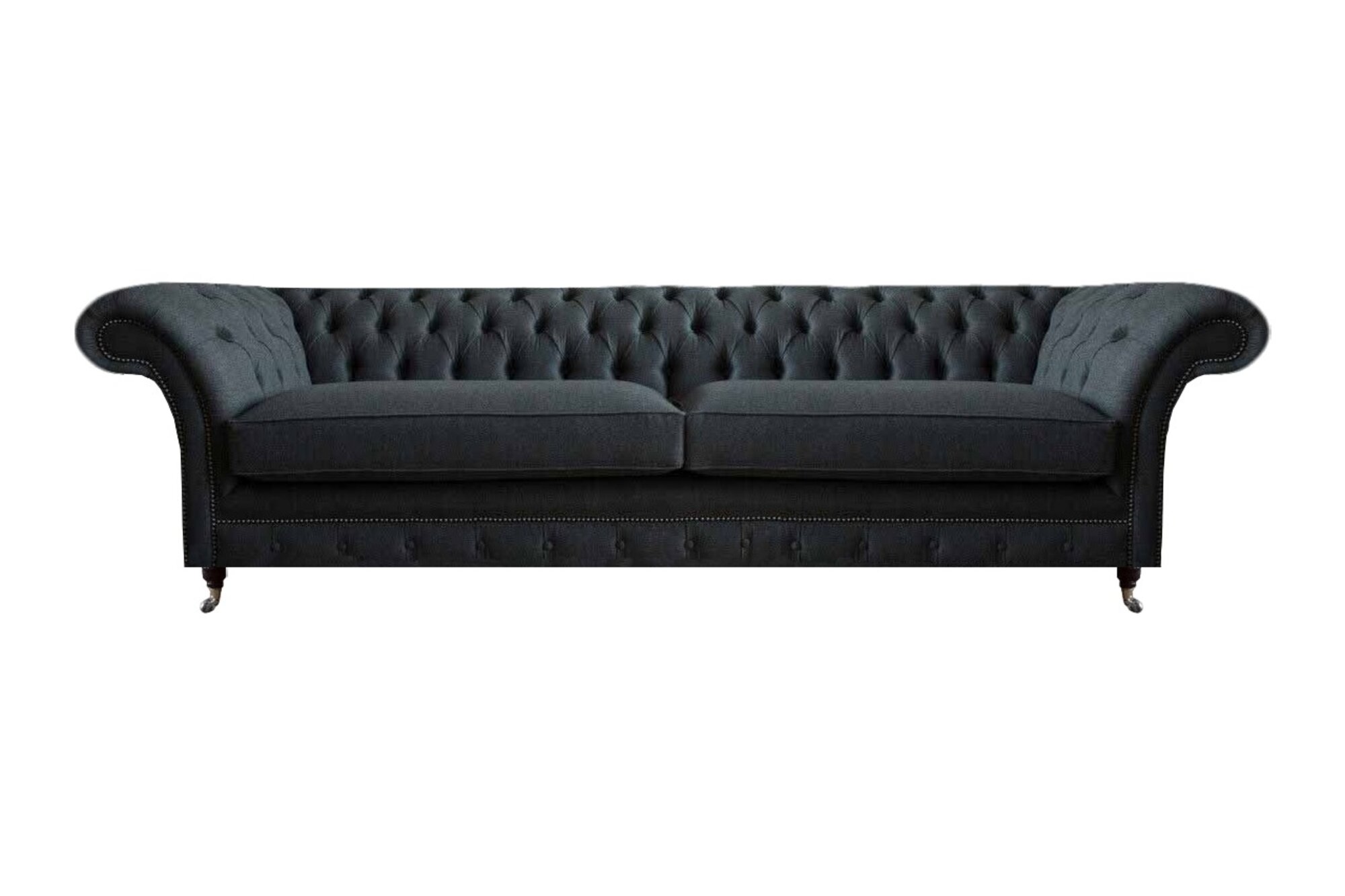 Chesterfield Schwarzer Zweisitzer Designer Wohnzimmer Sitzmöbel Couch