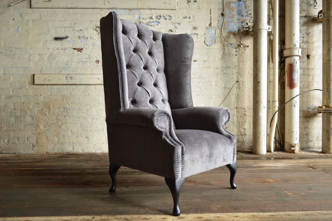 Ohrensessel Sessel Fernseh Design Textil Polster Sofa Couch Chesterfield