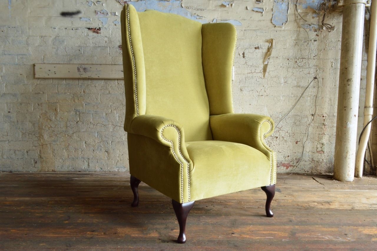 Ohrensessel Textil Sessel Fernseh Design Polster Sofa Couch Chesterfield