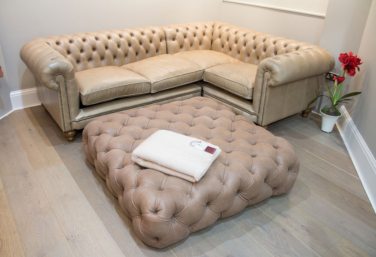 Chesterfield Ecksofa Sofa Couch Ledersofa Polster Dekor Eck Couch Garnitur