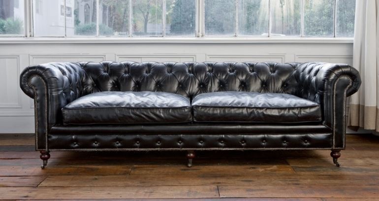 Chesterfield Design Luxus Polster Sofa Couch 3 Sitzer Echtleder Sofa Sofort