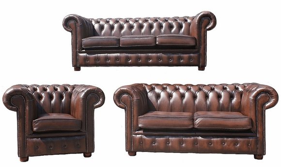 Chesterfield Couch Polster Sofas Klassischer Leder Sofagarnitur Sofa