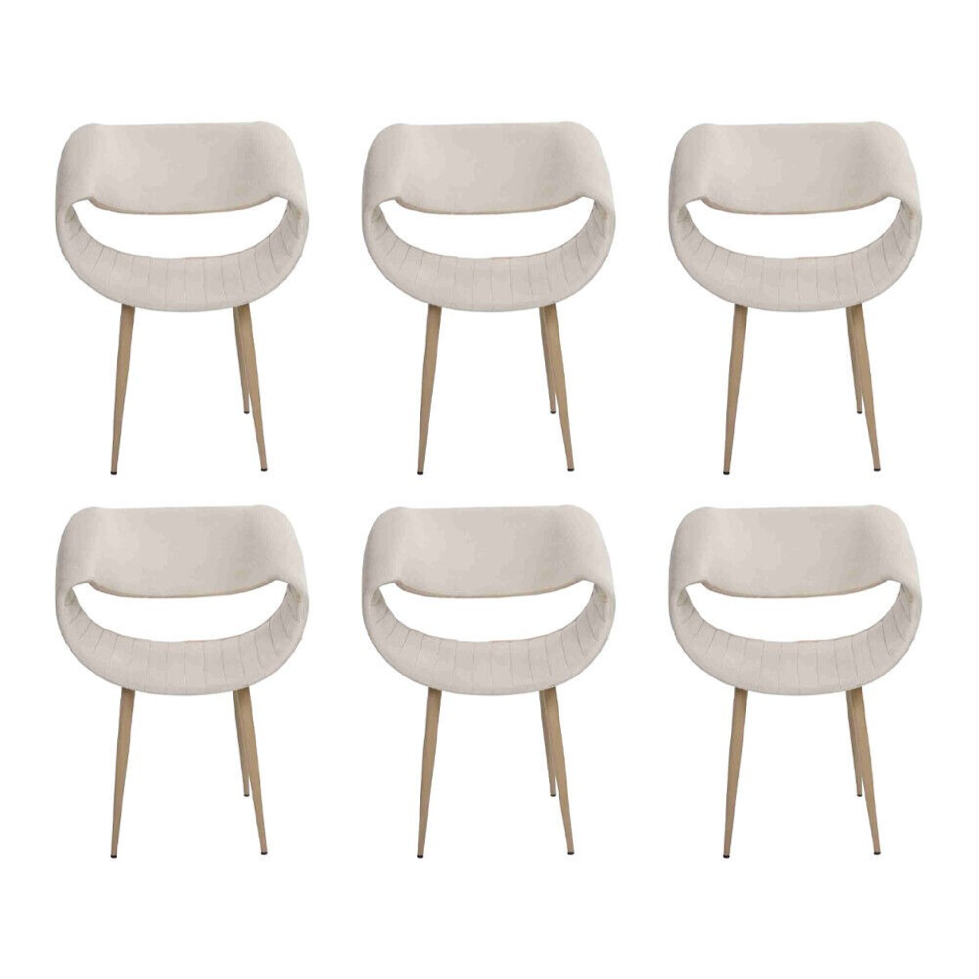 Luxus Stühle 6x gepolstert Moderne Weiß Stuhl Stuhl Esszimmer Wohnzimmer neu