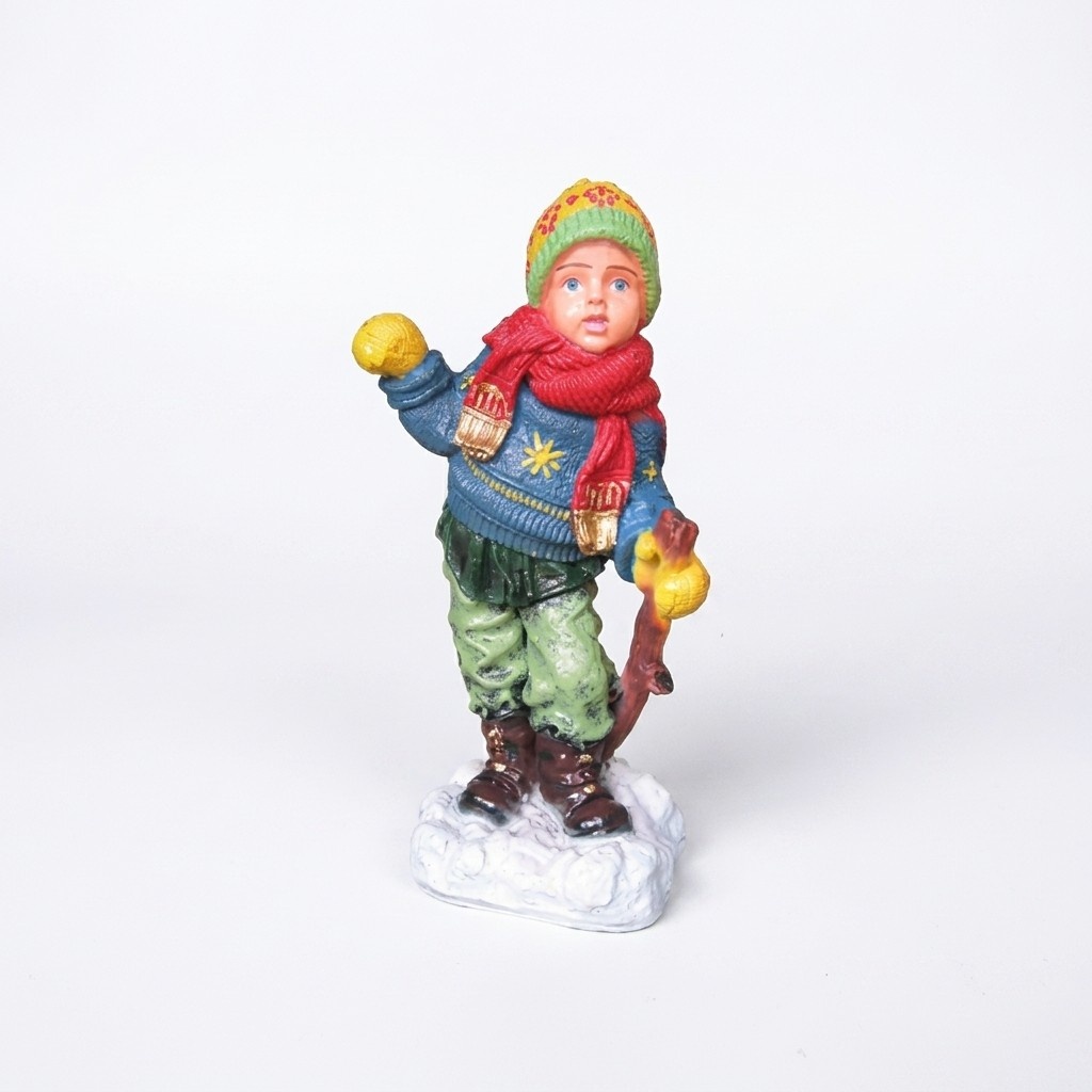 Junge Schnee Winter Figur Statue Deko Figuren Dekoration Skulptur Garten