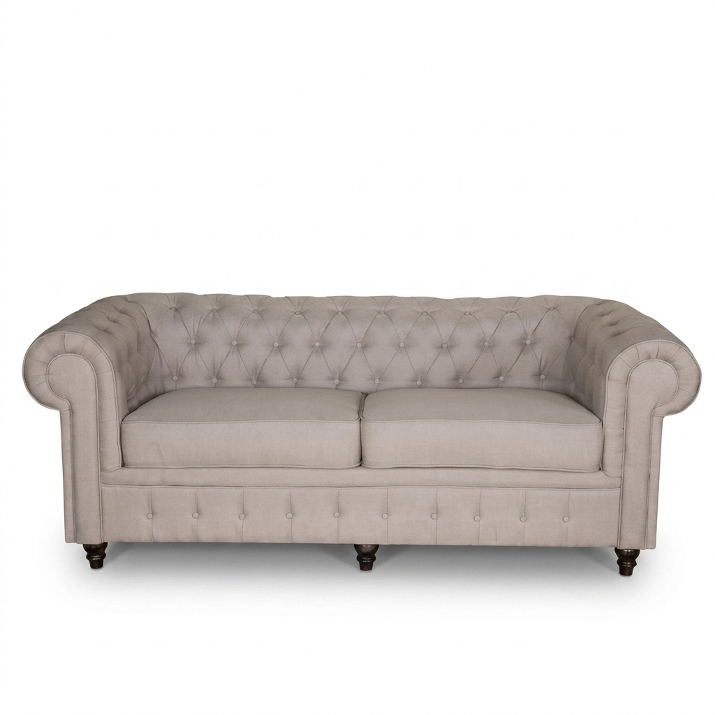 jvmoebel ® - Textil Sofa Couch - Beige Polster Dreisitzer Couch