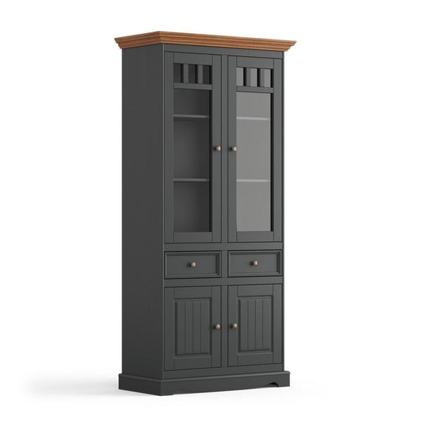 Schrank System Regale Wohnzimmer Vitrine Vitrinen Schrank Glasschrank Regal Holz