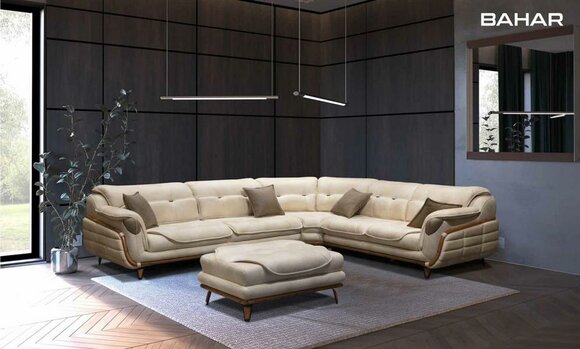 Luxus Ecksofa L-Form Garnitur Sitz Wohnzimmer Polstermöbel Ecke Sofa