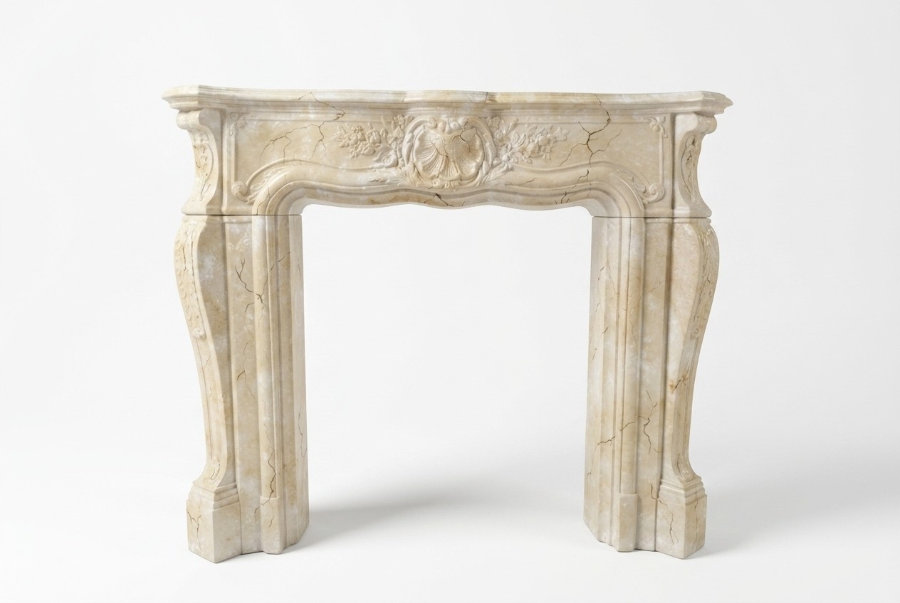 Kamin Ofen Verkleidung Umrandung Marmor Stil Dekoration Barock