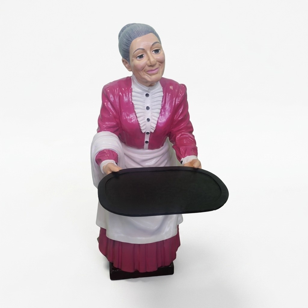 Kellner Statue Figur Skulptur Großmutter Statuen Restaurant Gastronomie