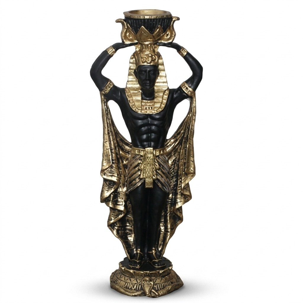 Kerzenständer Ägyptische Skulptur Kerzenleuchter Leuchter Candle Holder